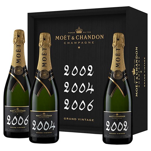 Moet & Chandon Grand Vintage Collection Vintage Champagne 02, 04 and 06 75cl - Next Day Delivery